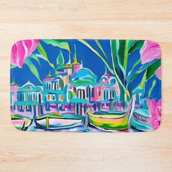 Item preview, Grandmillennial art, Venice at night, preppy painting designed and sold by SophieClimaArt.
