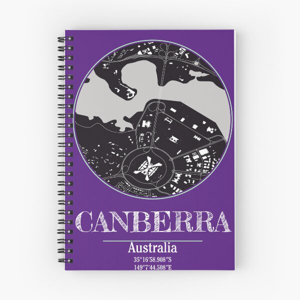 Item preview, Canberra Coordinates - Stylish Monochrome Map Art designed and sold by ElLocoMus.