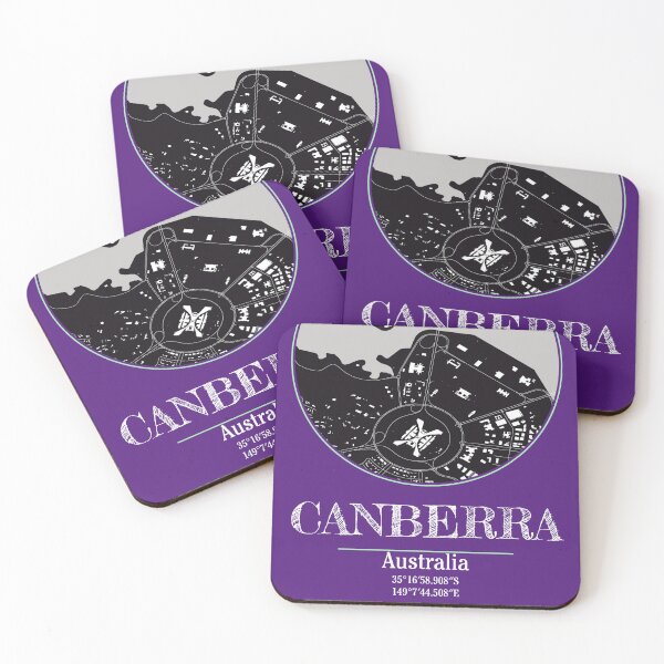 Item preview, Canberra Coordinates - Stylish Monochrome Map Art designed and sold by ElLocoMus.