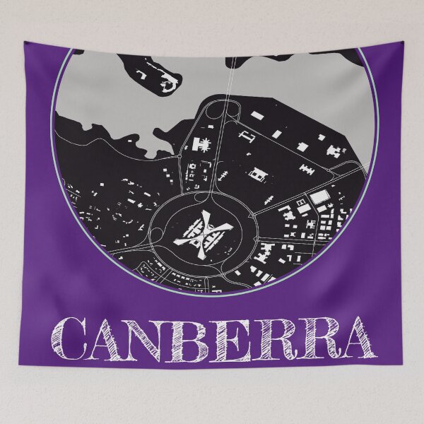 Item preview, Canberra Coordinates - Stylish Monochrome Map Art designed and sold by ElLocoMus.