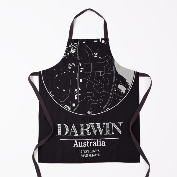 Item preview, Darwin Coordinates - Stylish Monochrome Map Art designed and sold by ElLocoMus.