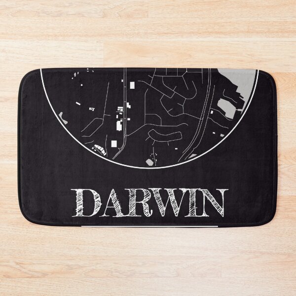 Item preview, Darwin Coordinates - Stylish Monochrome Map Art designed and sold by ElLocoMus.