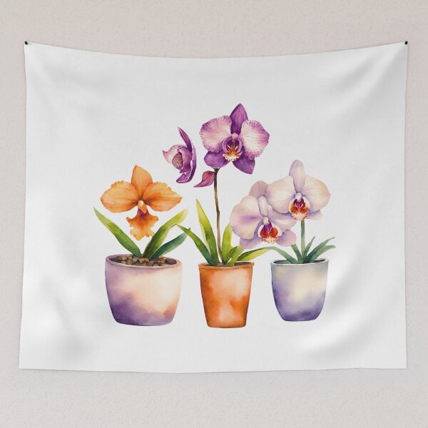 Item preview, Potted Orchid Trio Watercolor designed and sold by Fredster1966.