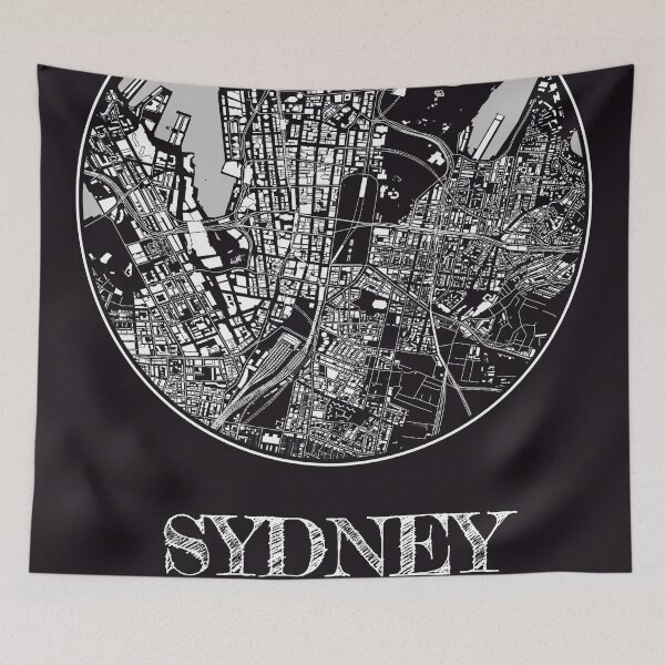 Item preview, Sydney Coordinates - Stylish Monochrome Map Art designed and sold by ElLocoMus.