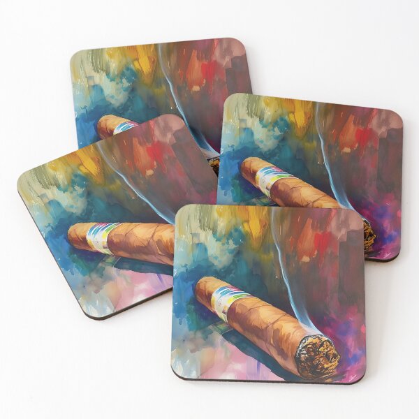 Item preview, Watercolor Whirlwind- An Expressive Dance of Brushstrokes and Cigar Smoke AI Generated designed and sold by OlfactoART Studio.