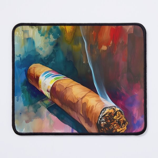 Item preview, Watercolor Whirlwind- An Expressive Dance of Brushstrokes and Cigar Smoke AI Generated designed and sold by OlfactoART Studio.