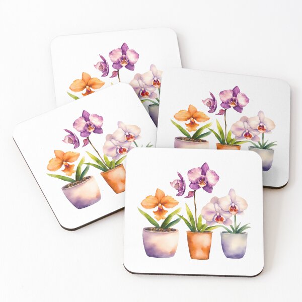 Item preview, Potted Orchid Trio Watercolor designed and sold by Fredster1966.