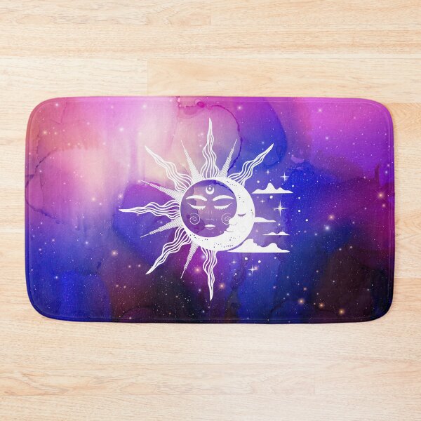 Item preview, Cosmic Aesthetic Sun and Moon in Blue and Pink Watercolor Sky designed and sold by Trish Dish.