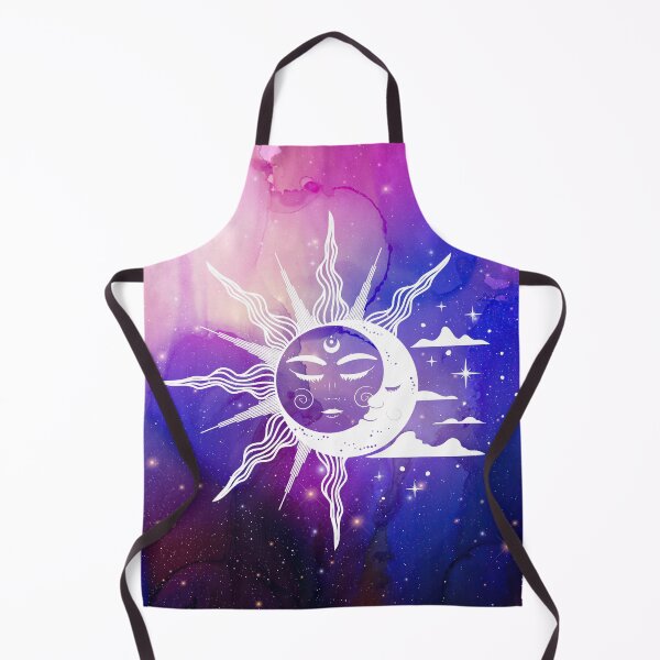 Item preview, Cosmic Aesthetic Sun and Moon in Blue and Pink Watercolor Sky designed and sold by Trish Dish.