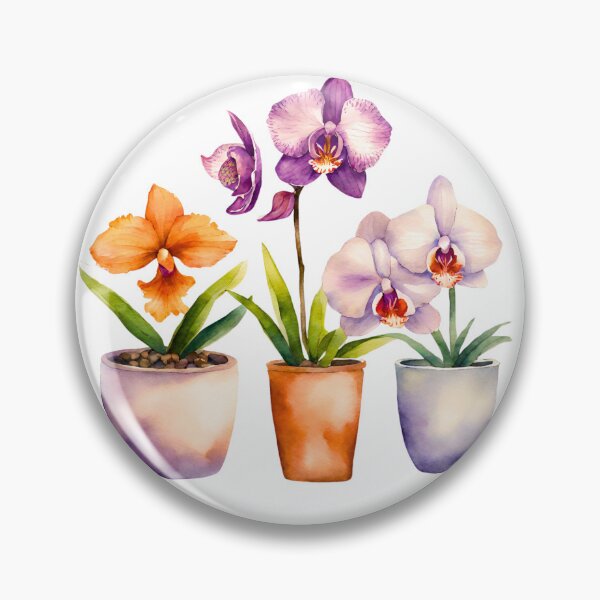 Item preview, Potted Orchid Trio Watercolor designed and sold by Fredster1966.