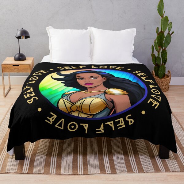 Item preview, Superhero Woman Self Love Rainbow Golden Goddess Dark-Blue designed and sold by Melan Designs.