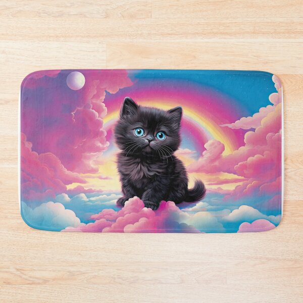 Item preview,  Whimsical Y2K Rainbow & Clouds Black Persian Kitten Collection: Magical Shirts, Stickers, and More! designed and sold by ChromaKins.