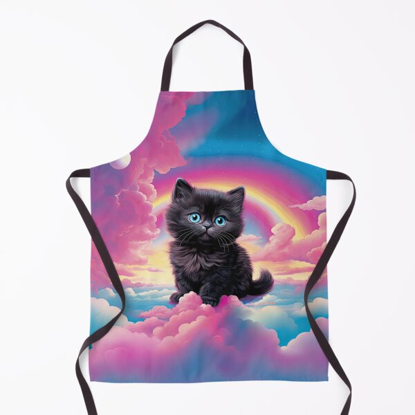 Item preview, Whimsical Y2K Rainbow & Clouds Black Persian Kitten Collection: Magical Shirts, Stickers, and More! designed and sold by ChromaKins.