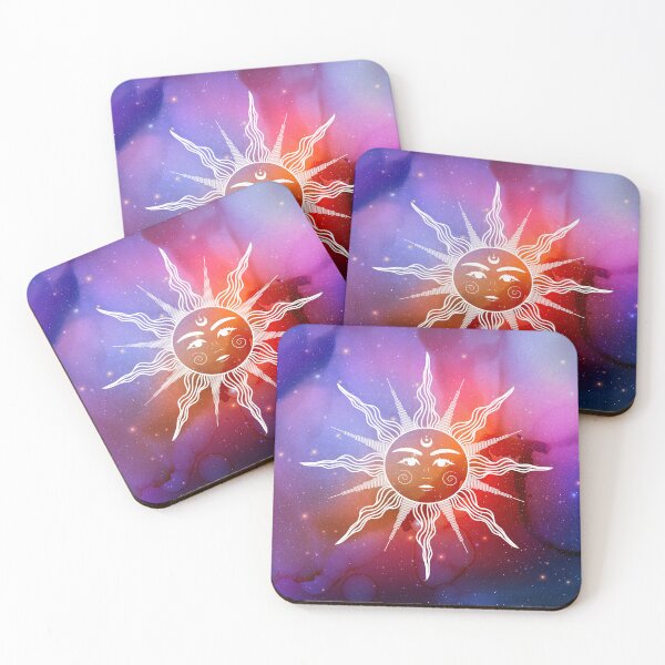 Item preview, Cosmic Aesthetic Sun in Blue and Purple Watercolor Ink Sky designed and sold by Trish Dish.