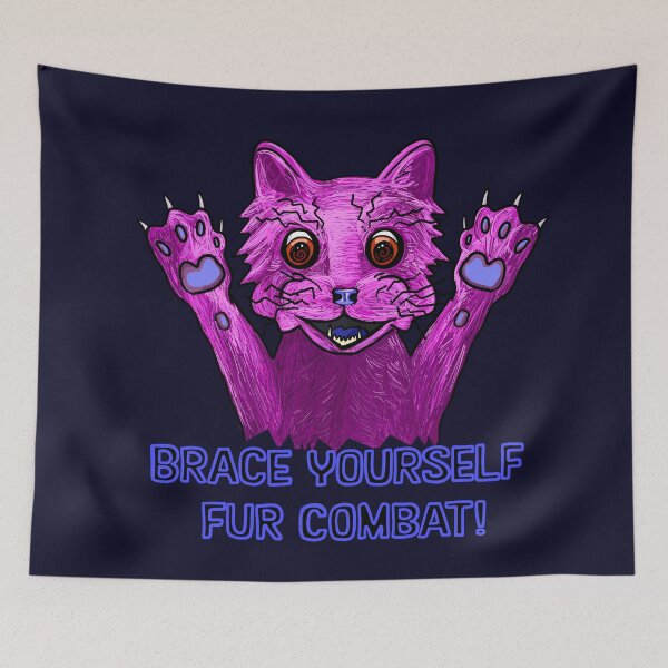 Item preview, Brace Yourself Fur Combat! Crazed Cat designed and sold by Sparkleweather.