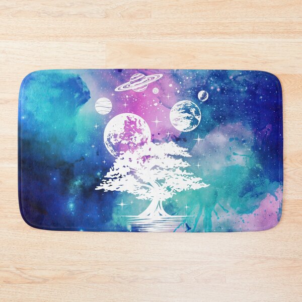 Item preview, Cosmic Aesthetic Tree and Planets in Blue and Pink Watercolor Sky designed and sold by Trish Dish.