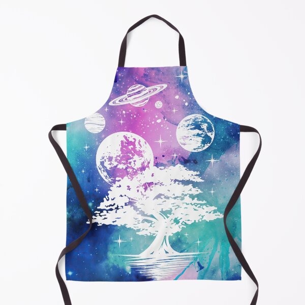 Item preview, Cosmic Aesthetic Tree and Planets in Blue and Pink Watercolor Sky designed and sold by Trish Dish.