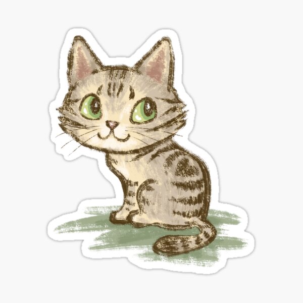 Cat with a heart mark on its back Sticker