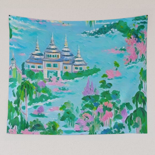 Artikelvorschau, Grandmillennial-Kunst, Pagodenseegarten, entworfen und verkauft von SophieClimaArt.