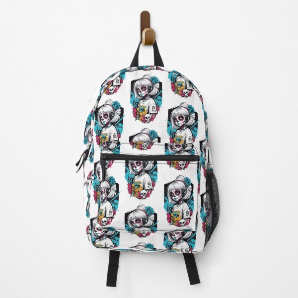 Item preview, Sugar Skull Girl with White Hair & Headphones designed and sold by A78-Designs.