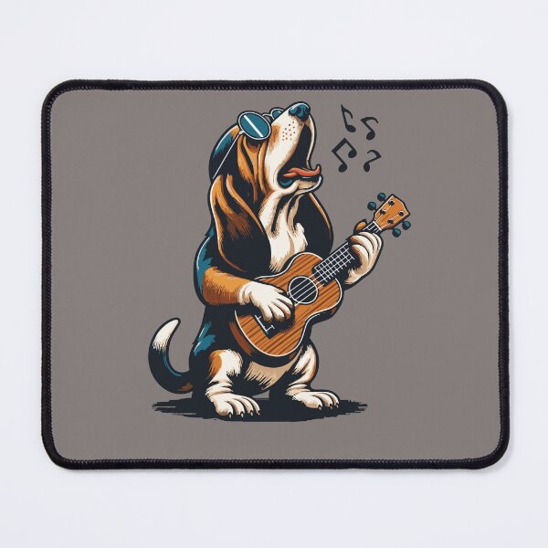 Item preview, Dog Playing Guitar Singing Basset Hound Funny designed and sold by d247.