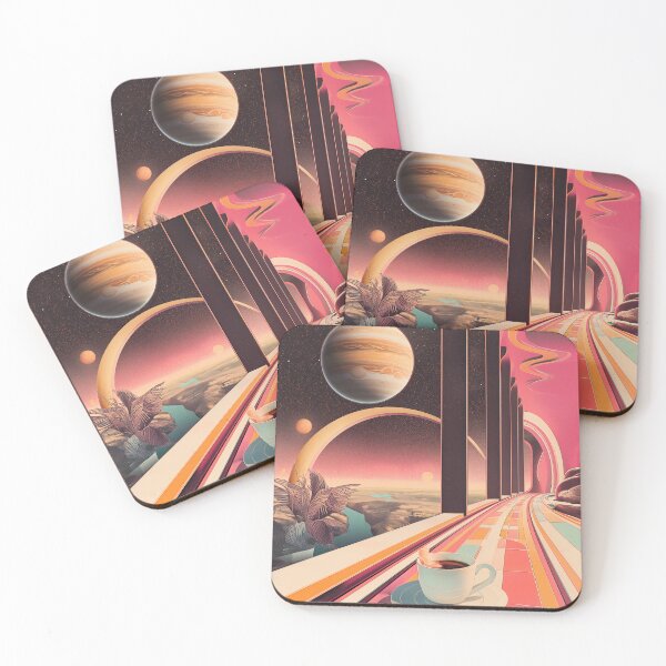 Item preview, Galactic coffeeshop retro futuristic poster designed and sold by Rebelka.