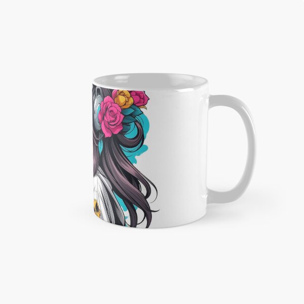 Item preview, Sugar Skull Girl with Black Hair & Headphones designed and sold by A78-Designs.