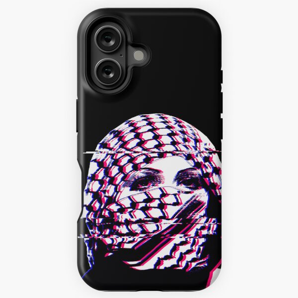 Item preview, Woman in Palestinian Keffiyeh Glitch Art designed and sold by FairieDance.