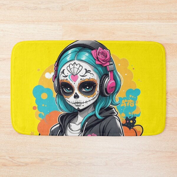 Item preview, Sugar Skull Girl with Orange Skulls designed and sold by A78-Designs.