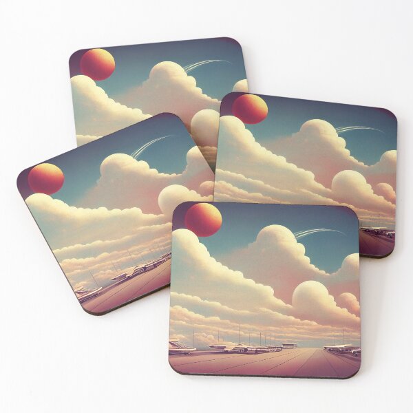 Item preview, Retrofuturistic hovercar parking lot designed and sold by Rebelka.