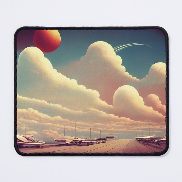 Item preview, Retrofuturistic hovercar parking lot designed and sold by Rebelka.