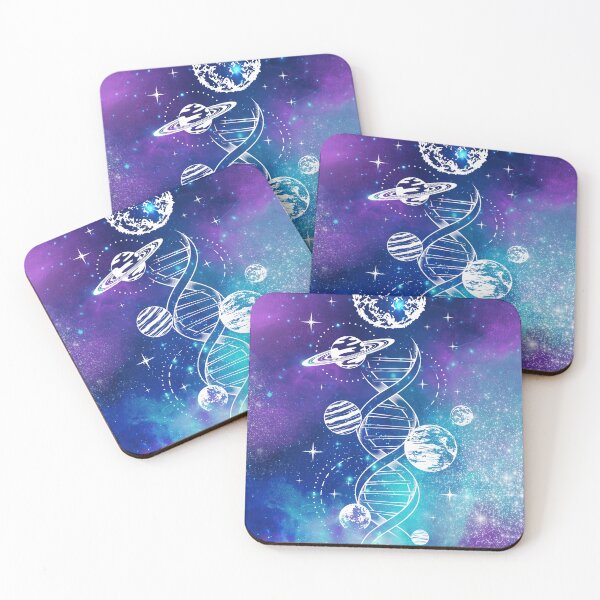 Item preview, Cosmic Aesthetic Universe with Planets and Double Helix in Starry Ink Nebula designed and sold by Trish Dish.