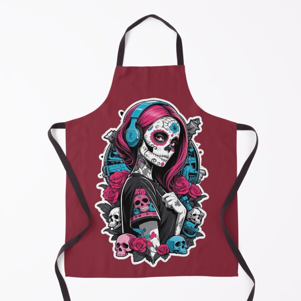 Item preview, Sugar Skull Girl with Red Hair and Skulls designed and sold by A78-Designs.