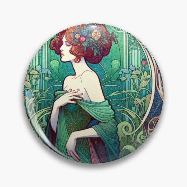 Item preview, Art Nouveau Floral Woman Portrait designed and sold by mymagicstoreus.