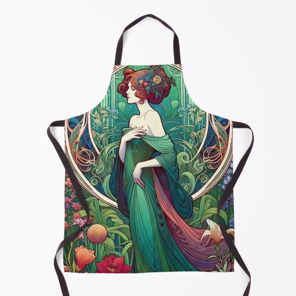 Item preview, Art Nouveau Floral Woman Portrait designed and sold by mymagicstoreus.