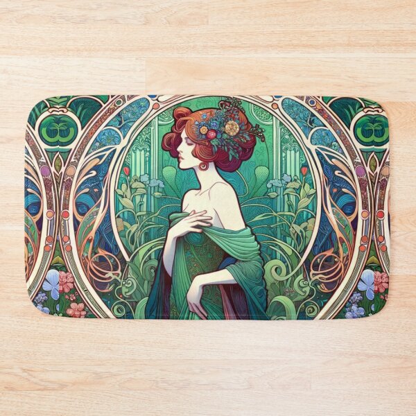 Item preview, Art Nouveau Floral Woman Portrait designed and sold by mymagicstoreus.