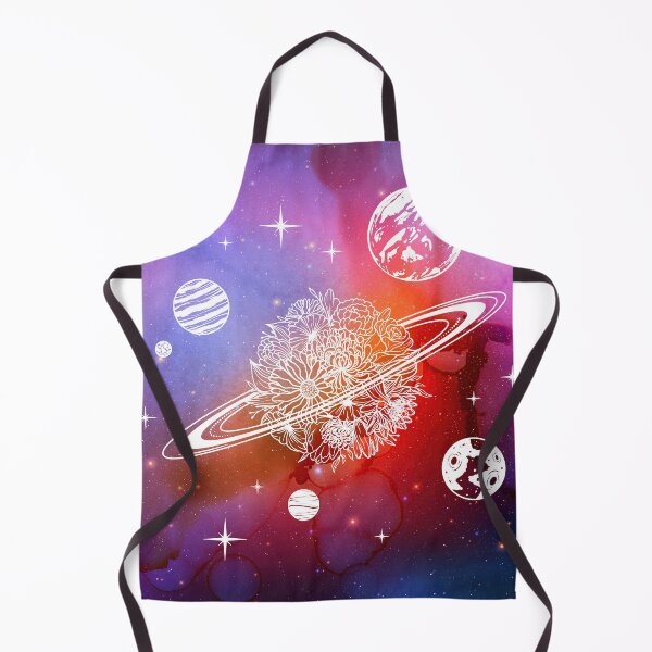 Item preview, Cosmic Flower Planet in Blue and Purple Watercolor Ink Sky designed and sold by Trish Dish.