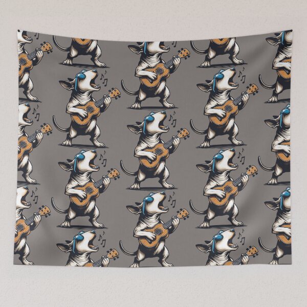Item preview, Dog Playing Guitar Singing Bull Terrier Funny designed and sold by d247.