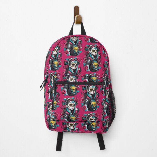 Item preview, Sugar Skull Girl with Red & Blue Highlights designed and sold by A78-Designs.