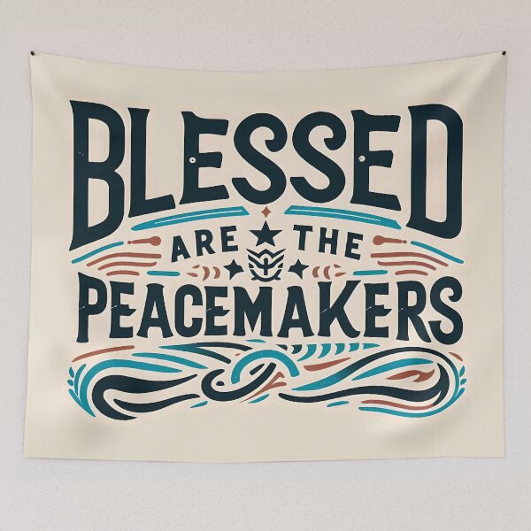 Item preview, Blessed are the peacemakers, typography designed and sold by maxmaj.
