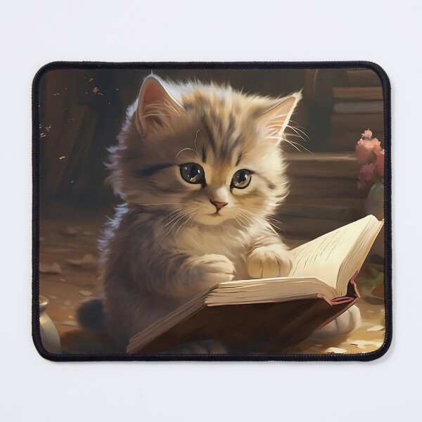 Item preview, Kitten reading book designed and sold by CatsAndDogs-TF.