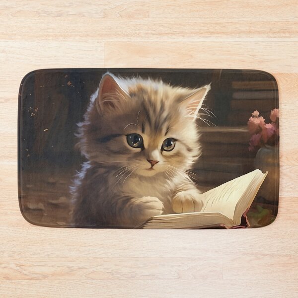 Item preview, Kitten reading book designed and sold by CatsAndDogs-TF.