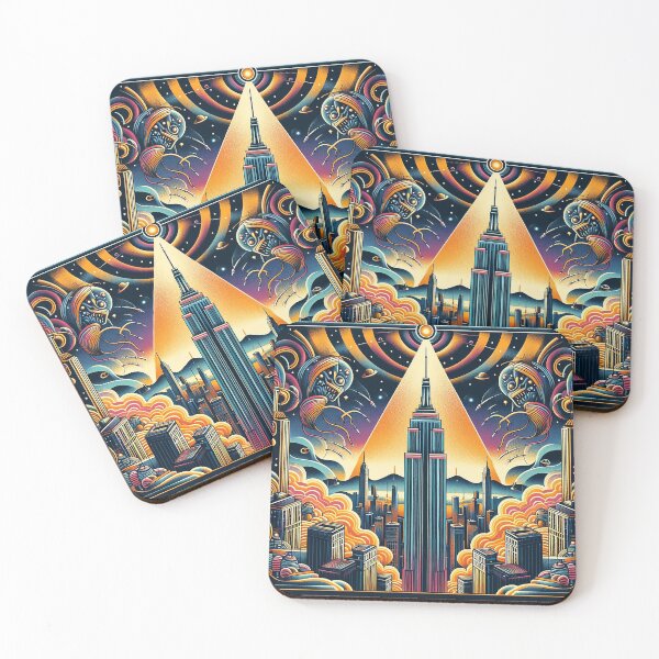 Item preview, art deco aliens designed and sold by Foxlindesigns.