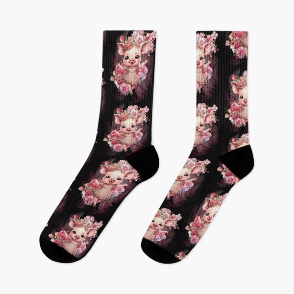 Item preview, Adorable cerdito con fondo floral designed and sold by Miluna1104.