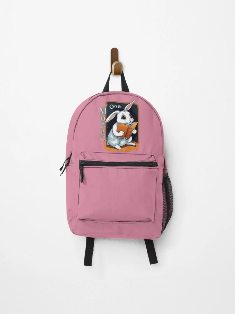 Thumbnail 1 of 3, Backpack, One More Chapter Pink, Rabbit Reading designed and sold by StarStudio360.