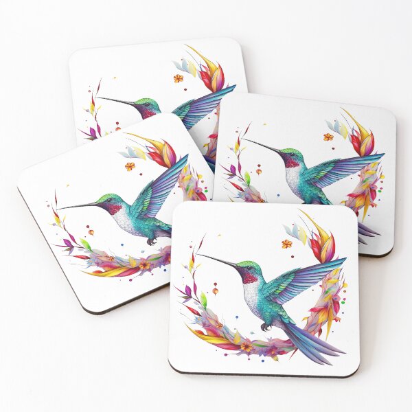 Item preview, Colorful watercolor hummingbird designed and sold by ColorLightLab.