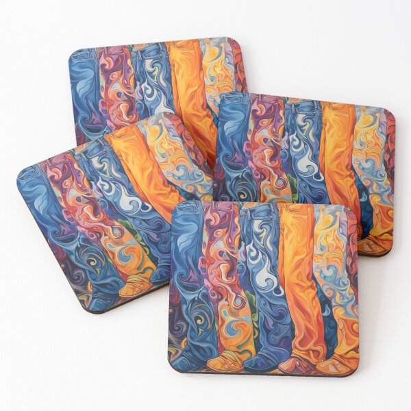 Item preview, Groovy Waves: Colorful Psychedelic Denim Jeans Artwork designed and sold by David Balzen.