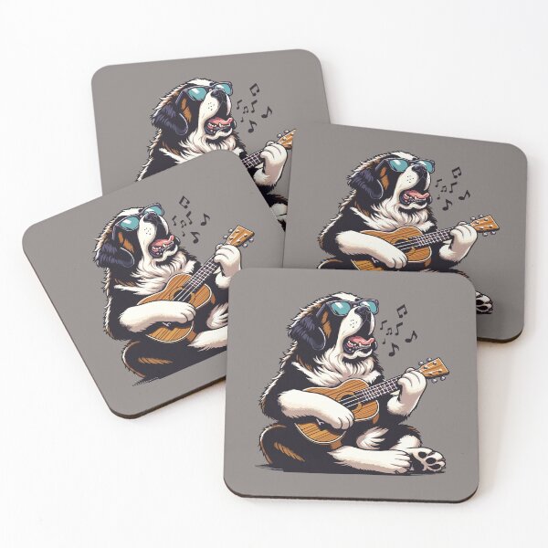 Item preview, Saint Bernard Dog Playing Guitar Singing Funny designed and sold by d247.