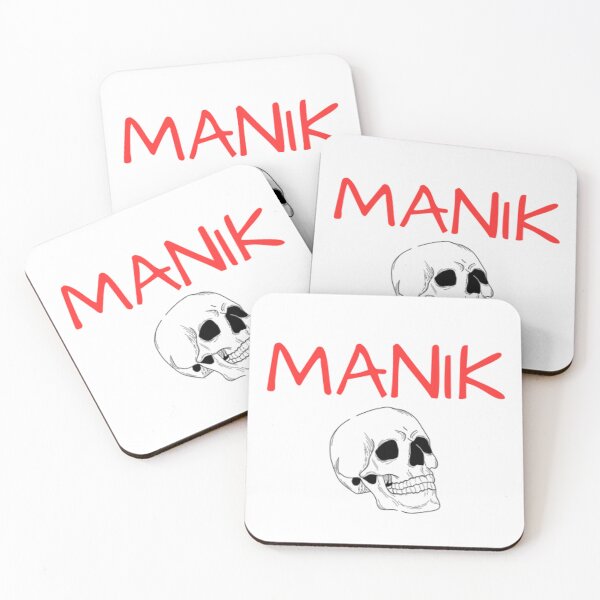 Artikelvorschau, Weißes Totenkopf-MANIK-Logo entworfen und verkauft von ManikKult.