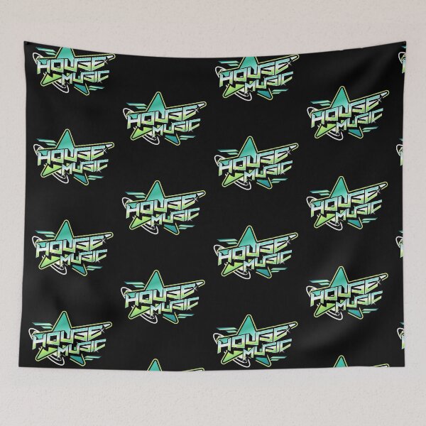 Item preview, HOUSE MUSIC  - Y2K Star (blue/green/white)  designed and sold by Discothreadz.